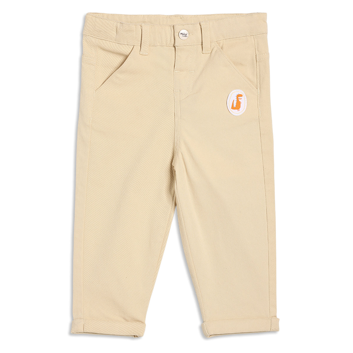 Baby Boys Solid Woven Pants, Beige