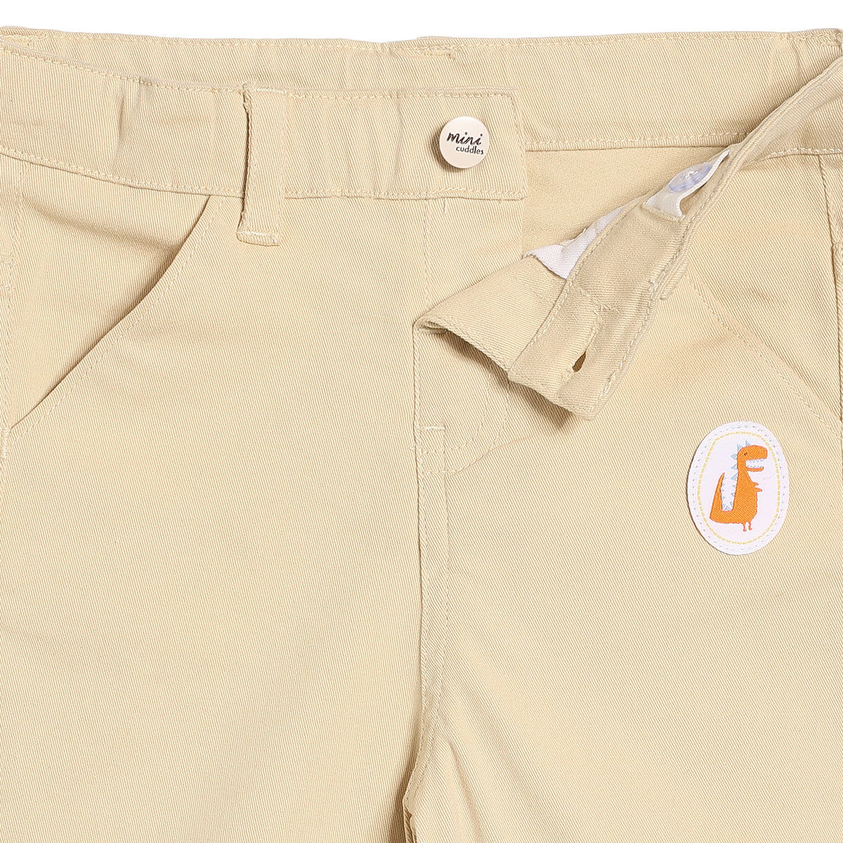 Baby Boys Solid Woven Pants, Beige