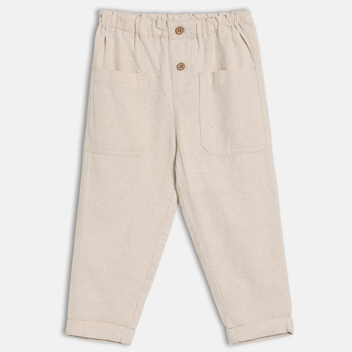Baby Boys Solid Pants, Cream