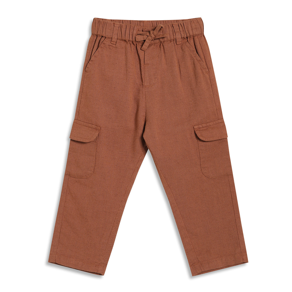 Baby Boys Solid Cargo Pants, Brown