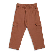 Baby Boys Solid Cargo Pants, Brown