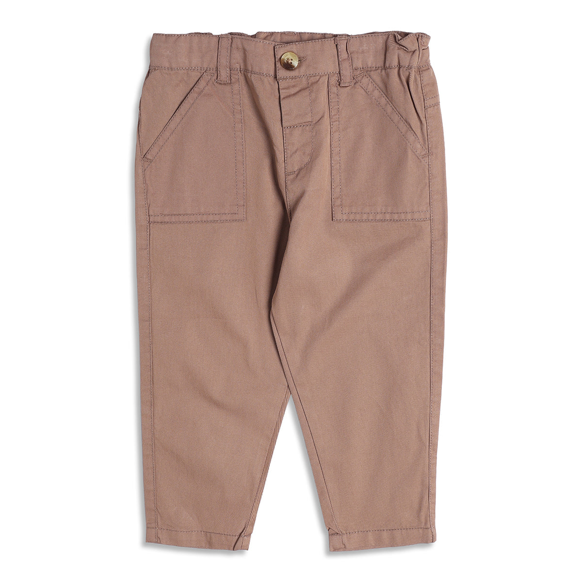 Boys Solid Casual Trousers, Green