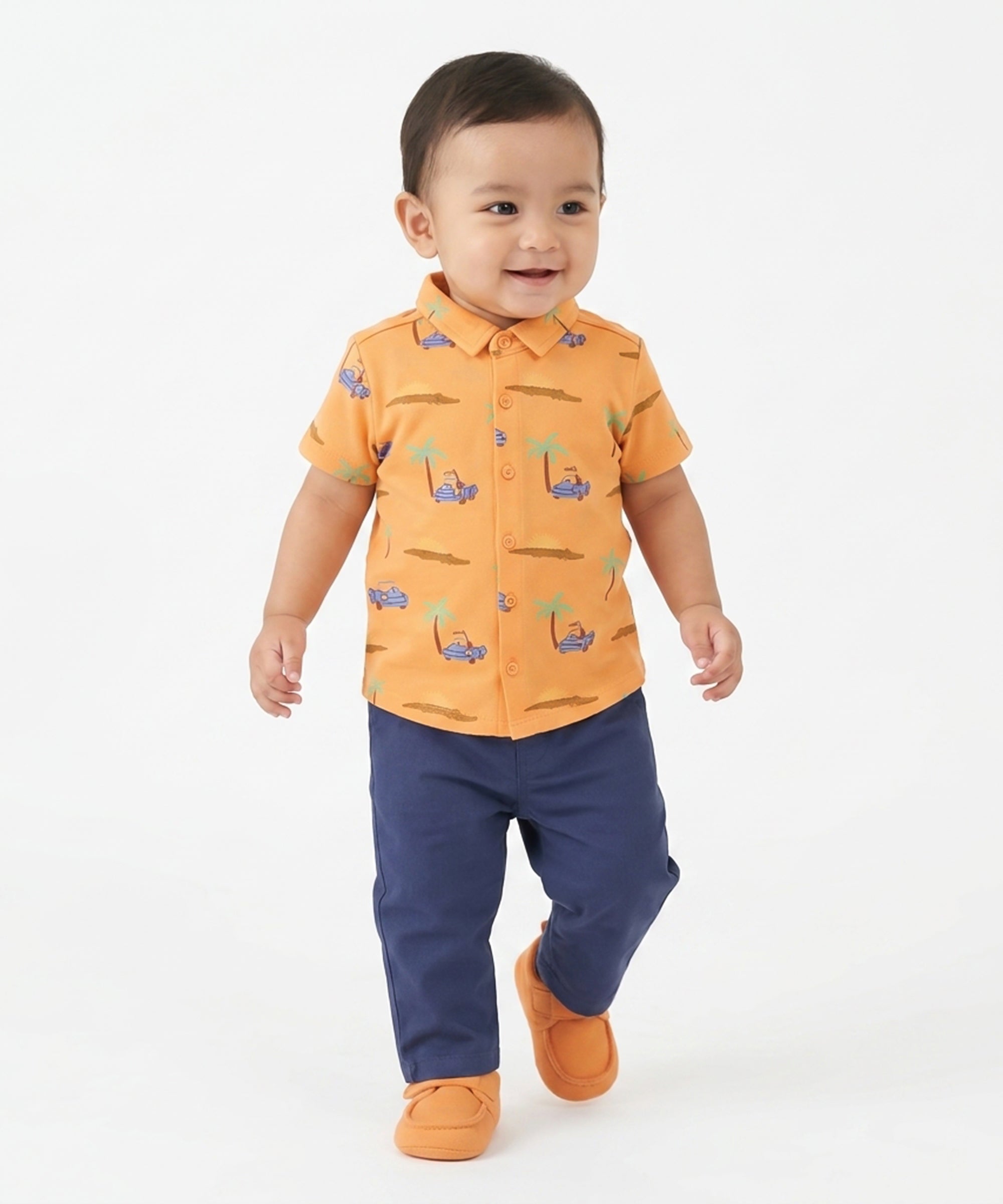Baby Boys Solid Woven Pants, Navy Blue