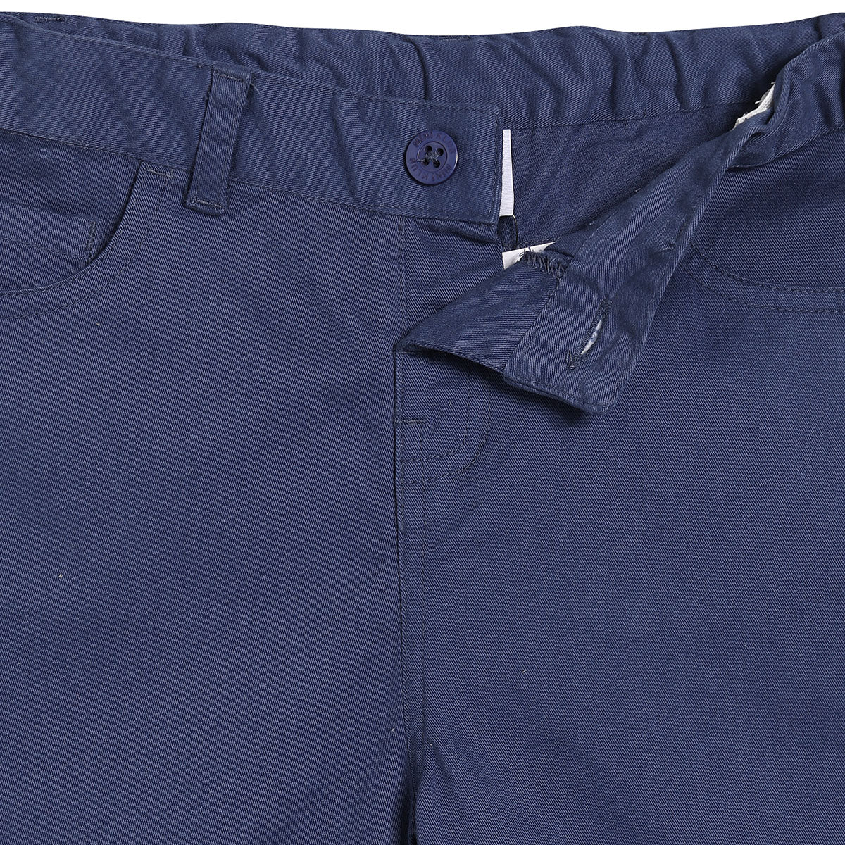 Baby Boys Solid Woven Pants, Navy Blue