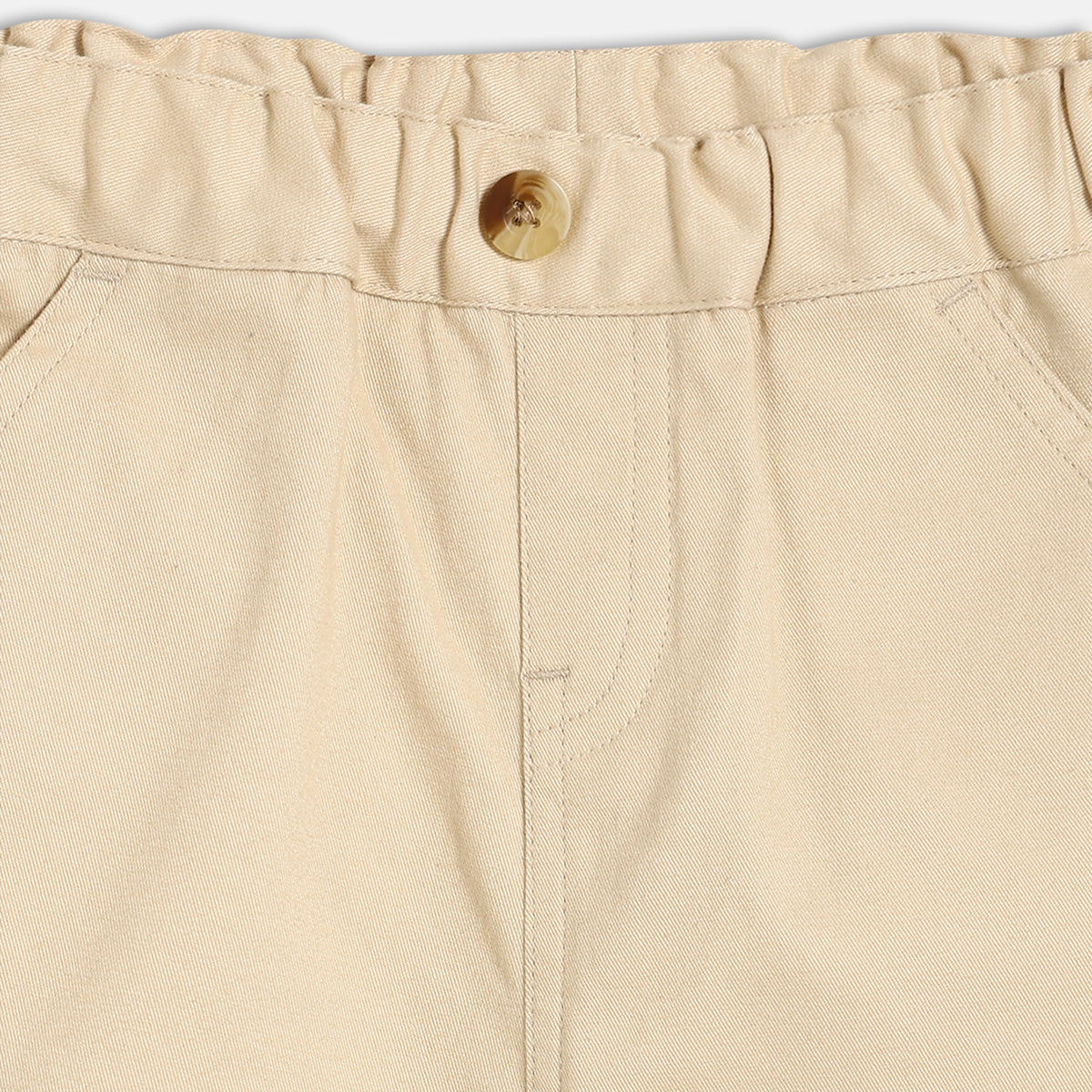 Boys Solid Cargo Pants With Utility Pockets, Beige
