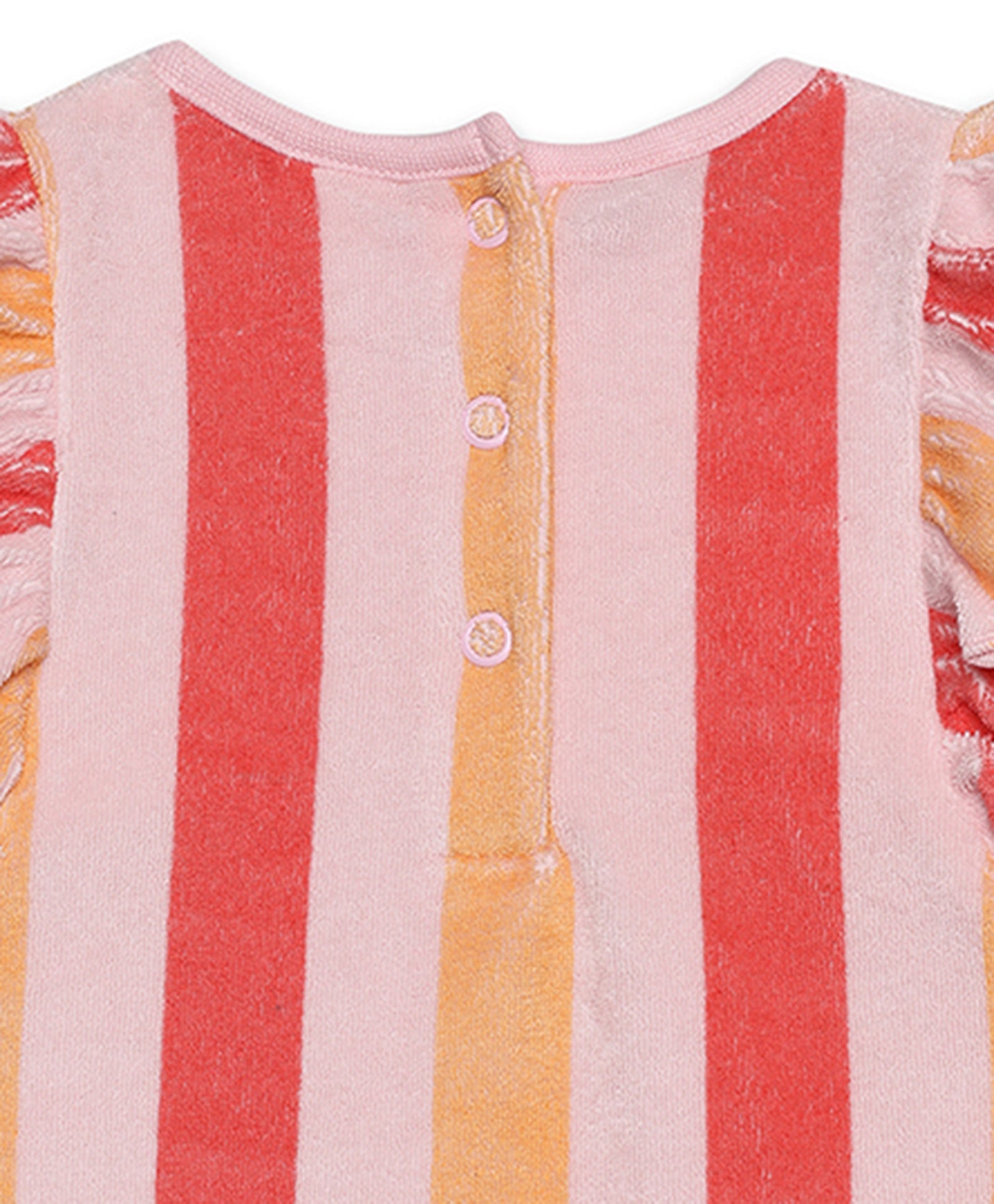 Baby Girls Strawberry Embroidered Striped Bodysuit, Multicolour