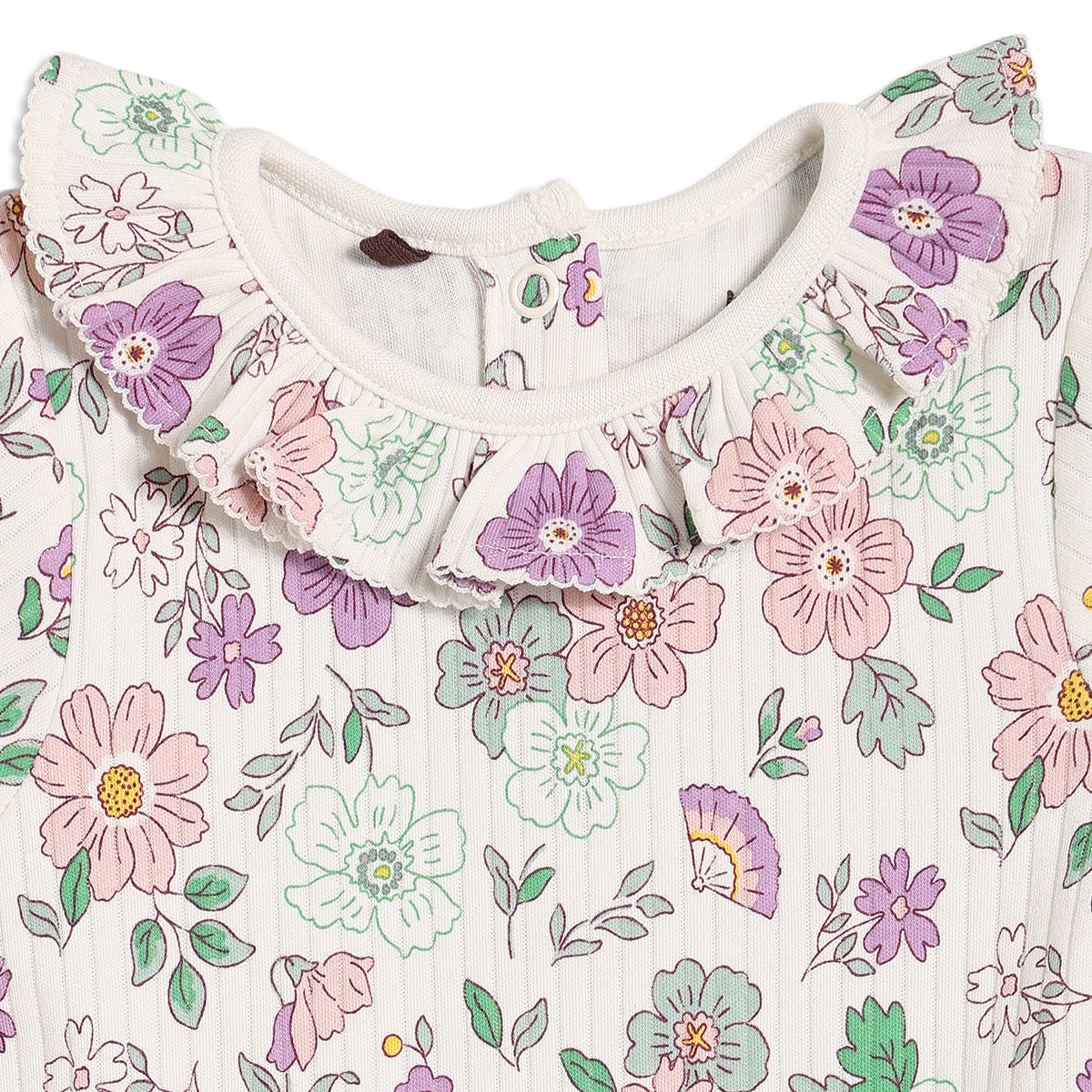 Baby Girls Floral Printed Bodysuits Pack of 3, Pink and Lilac