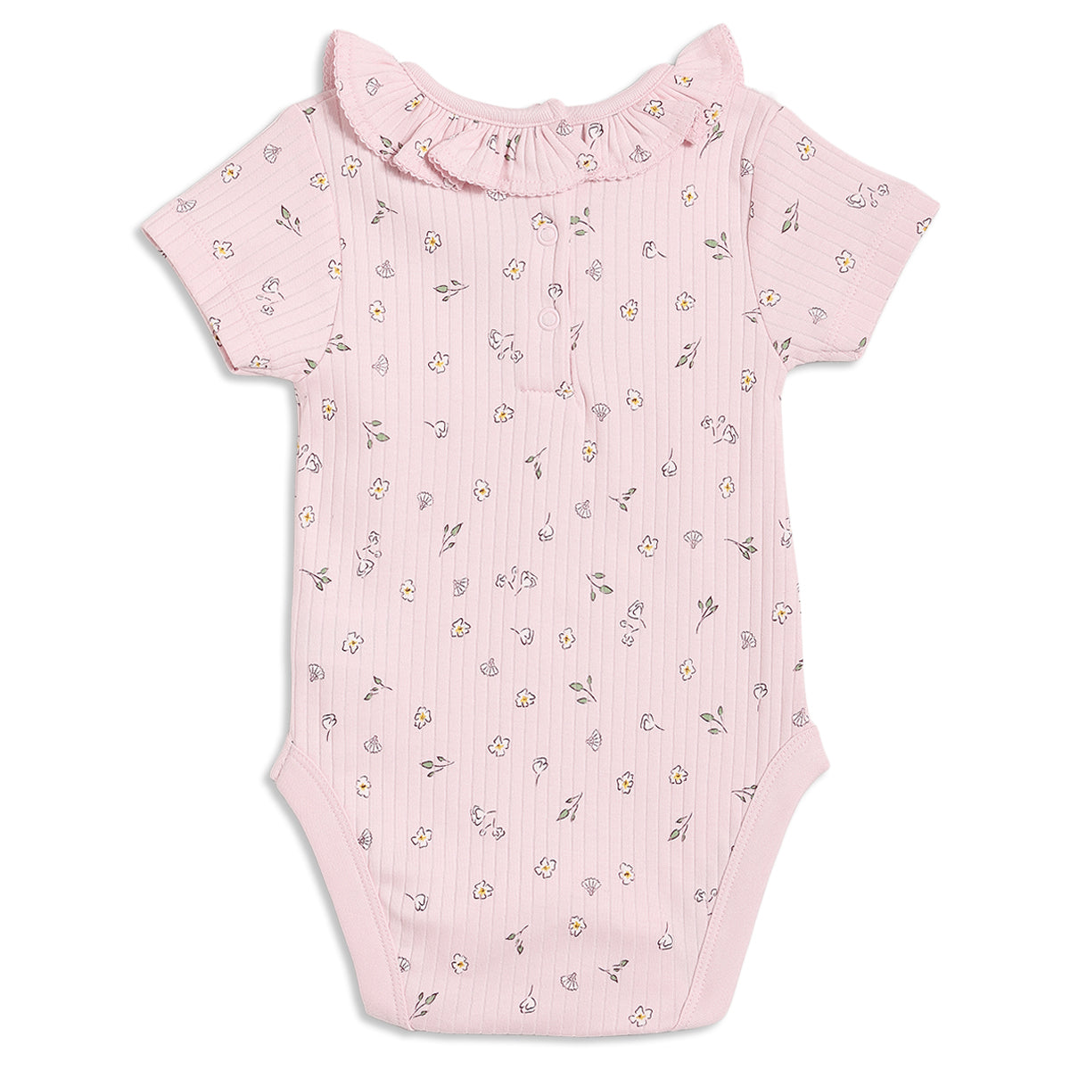 Baby Girls Floral Printed Bodysuits Pack of 3, Pink and Lilac
