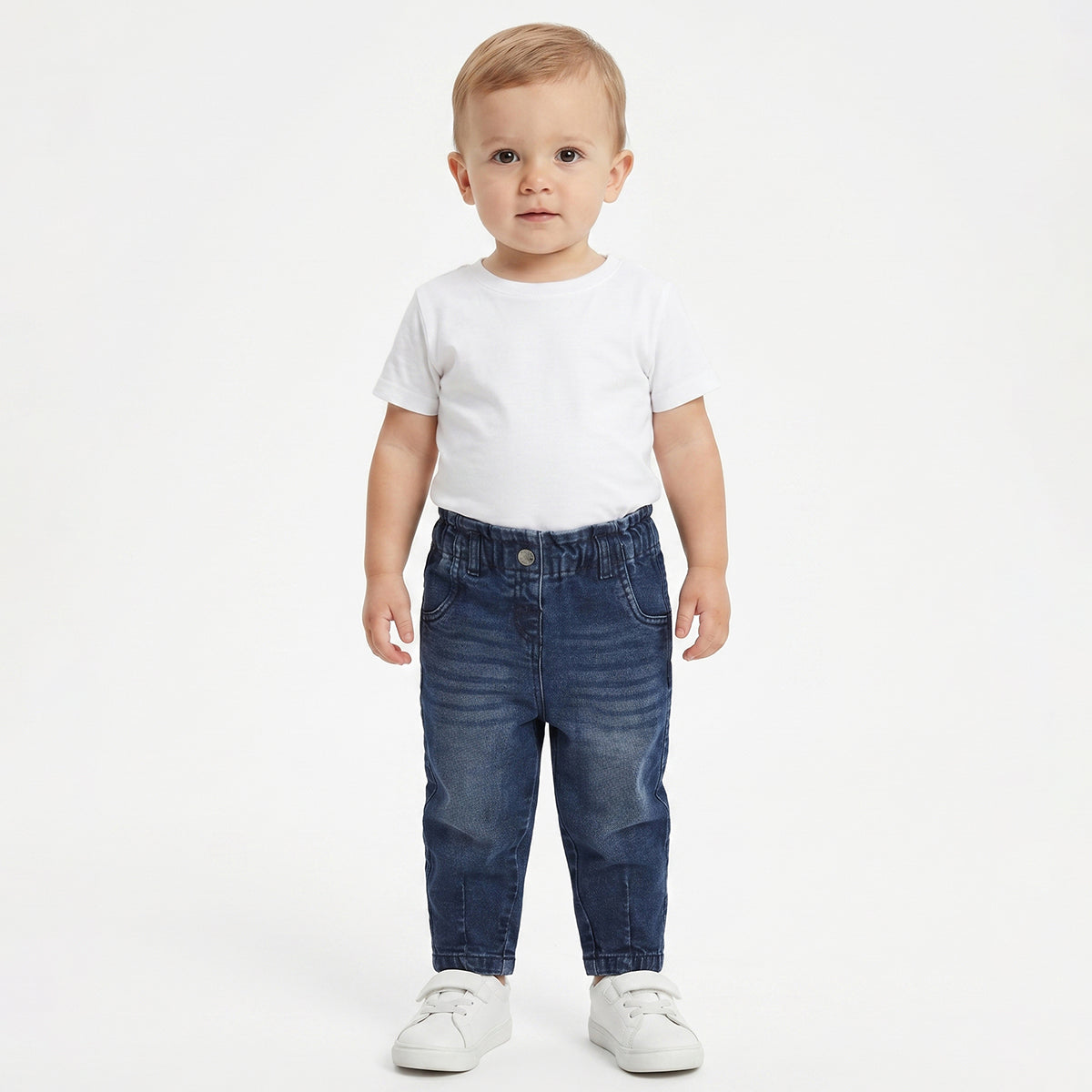 Baby Boys Blue Denim Jeans Regular Fit Casual Denim Pants