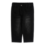 Baby Girls Black Cotton Denim Pants Regular Fit Casual Kids Pants