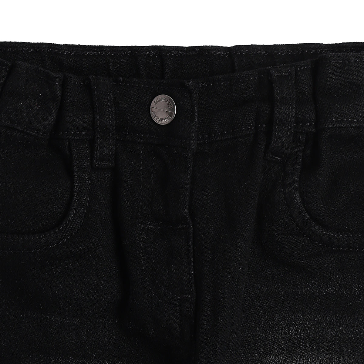 Baby Girls Black Cotton Denim Pants Regular Fit Casual Kids Pants