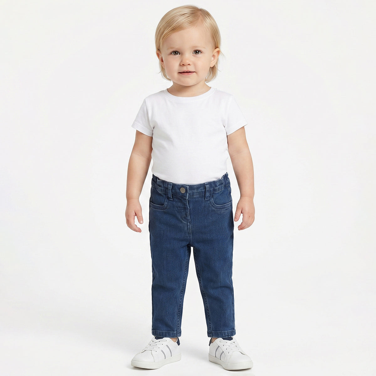 Baby Girls Blue Denim Jeans Regular Fit Casual Bottom Wear