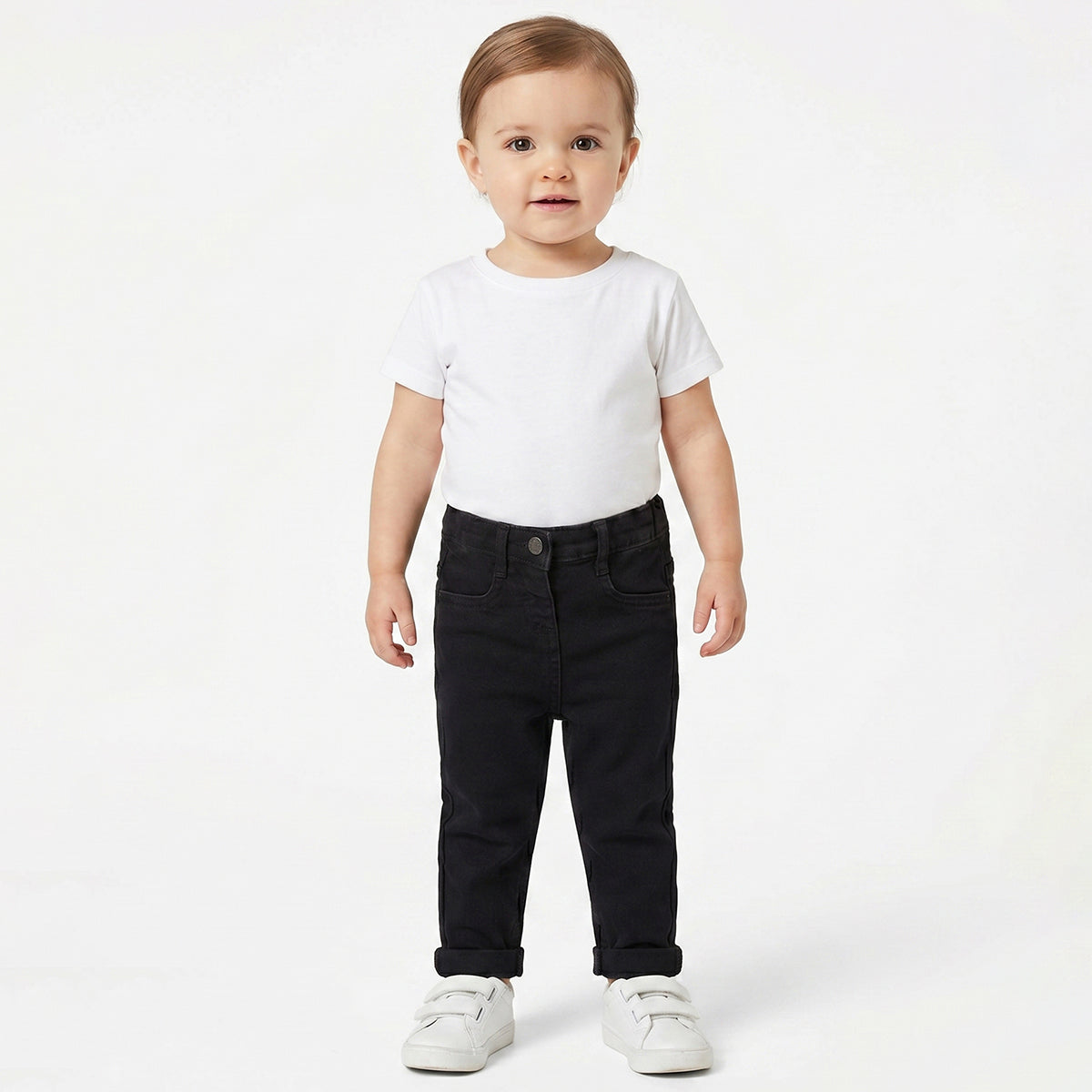 Baby Girls Black Denim Jeans Regular Fit Casual Bottom Wear