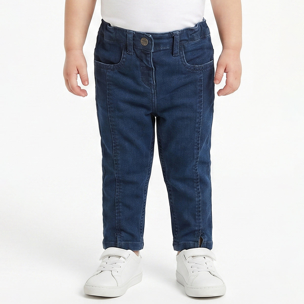 Baby Girls Blue Denim Jeggings Regular Fit Casual Bottom