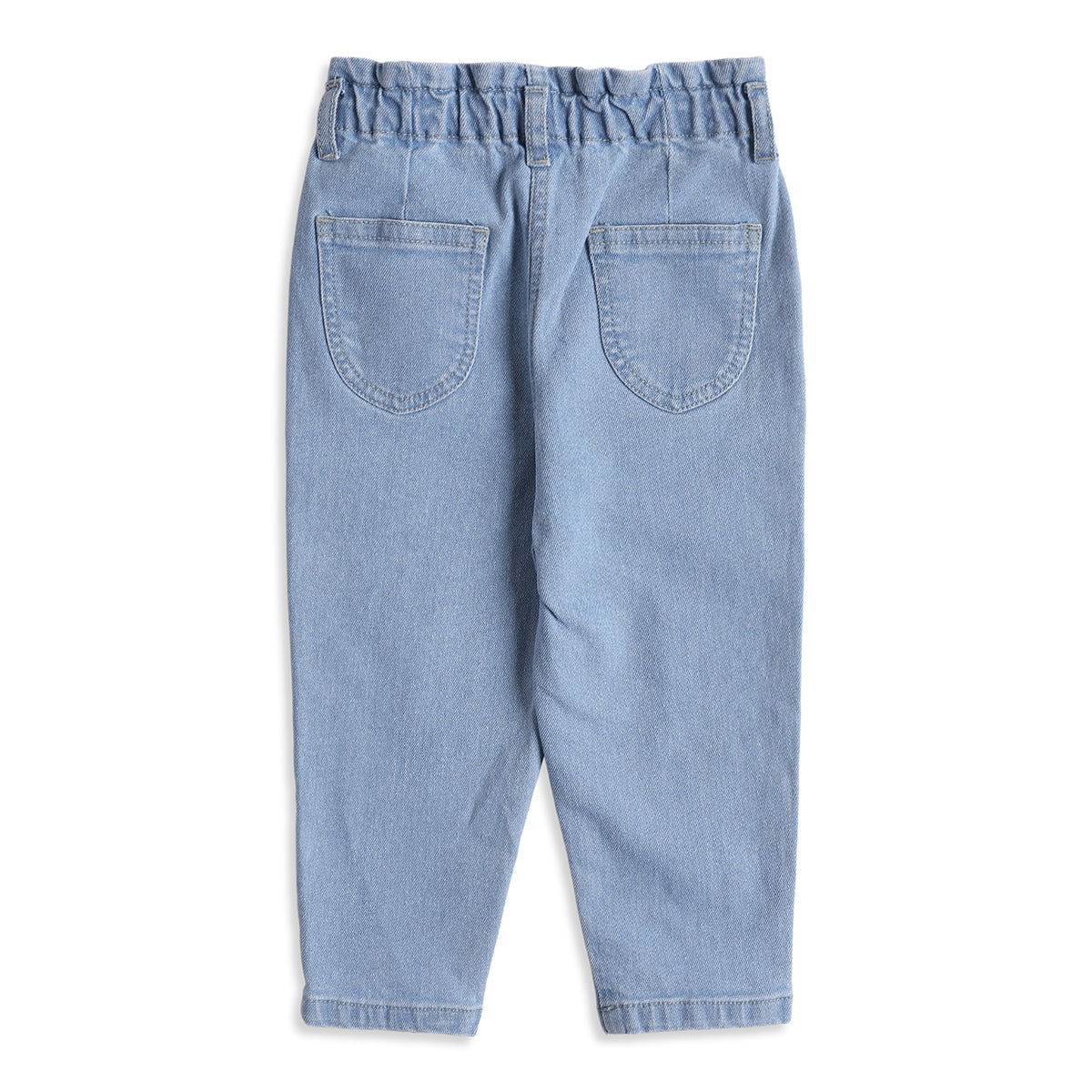 Baby Girls Light Blue Cotton Denim Pants Regular Fit Casual Kids Pants