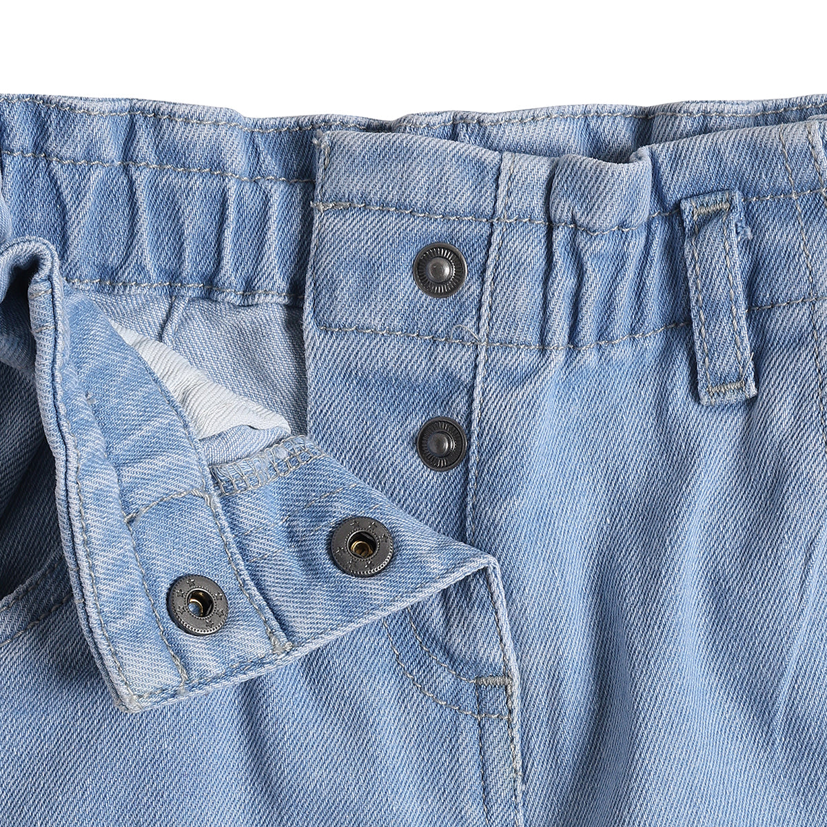 Baby Girls Light Blue Cotton Denim Pants Regular Fit Casual Kids Pants