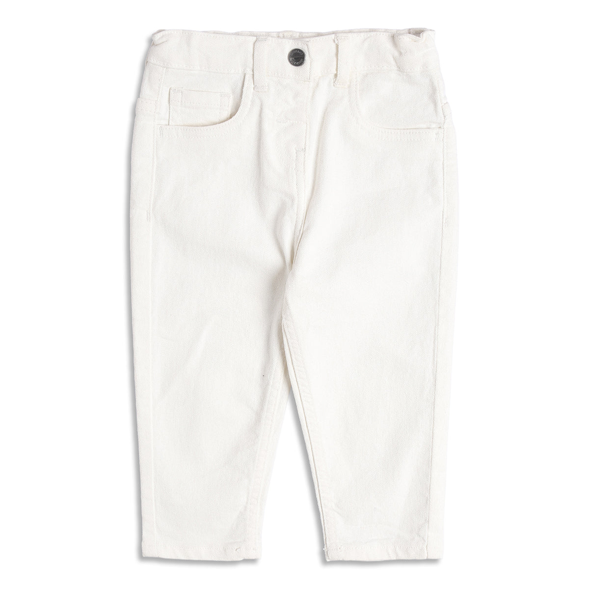 Boys Solid Denim Jeans, Off White