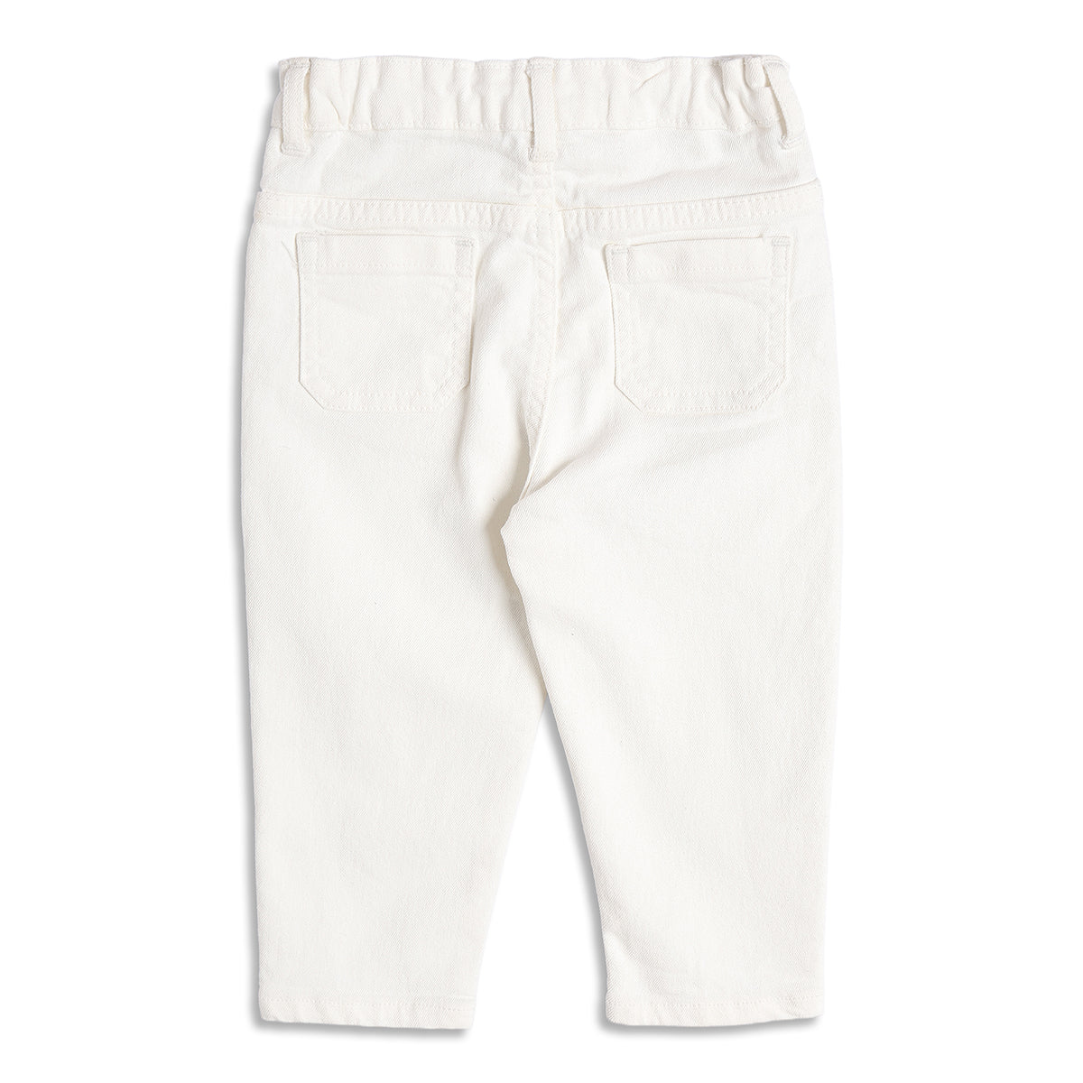 Boys Solid Denim Jeans, Off White