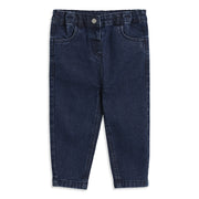 Baby Girls Blue Embroidered Denim Jeans Regular Fit Casual Denim Pants