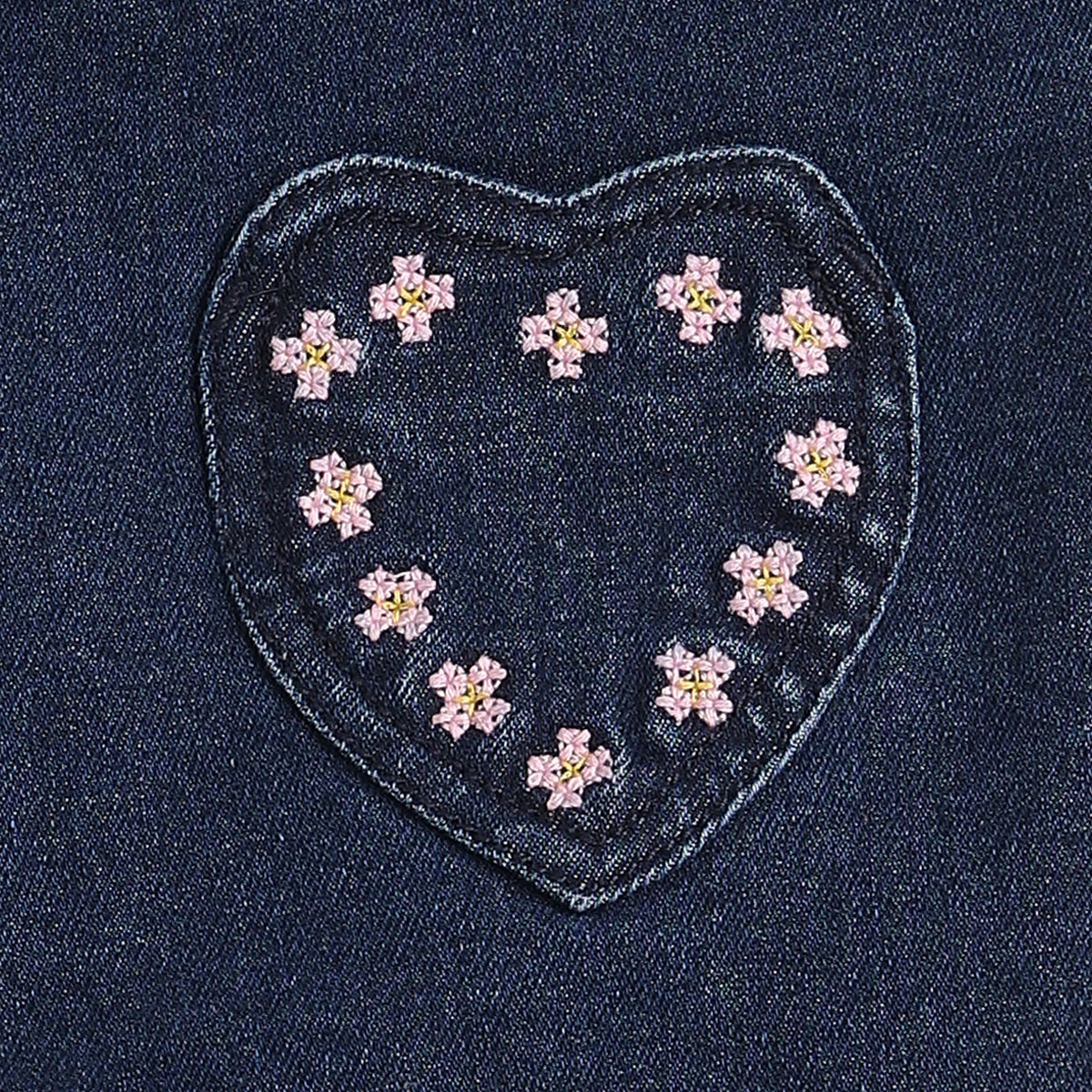 Baby Girls Blue Embroidered Denim Jeans Regular Fit Casual Denim Pants