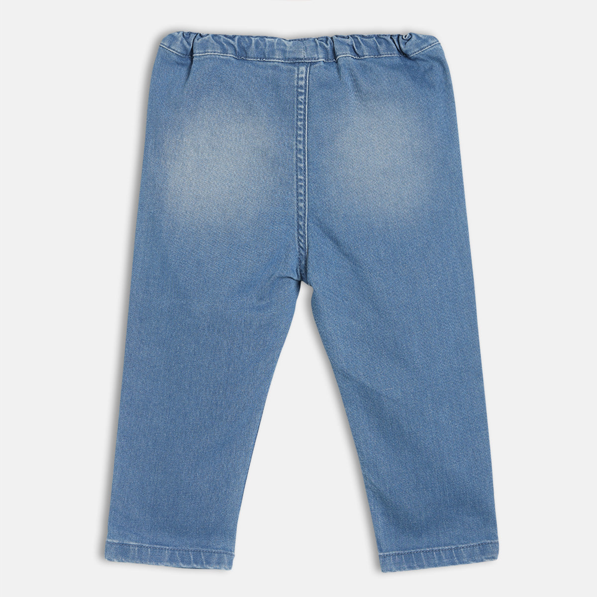 Baby Girls Solid Denim Pant, Blue