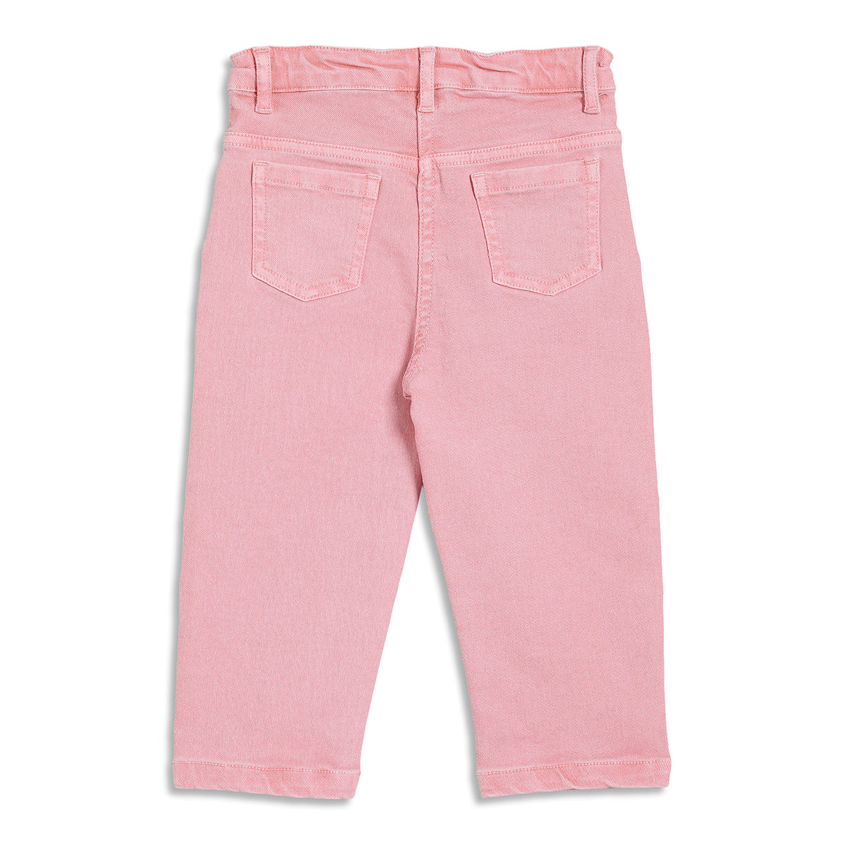 Baby Girls Solid Denim Pant, Pink