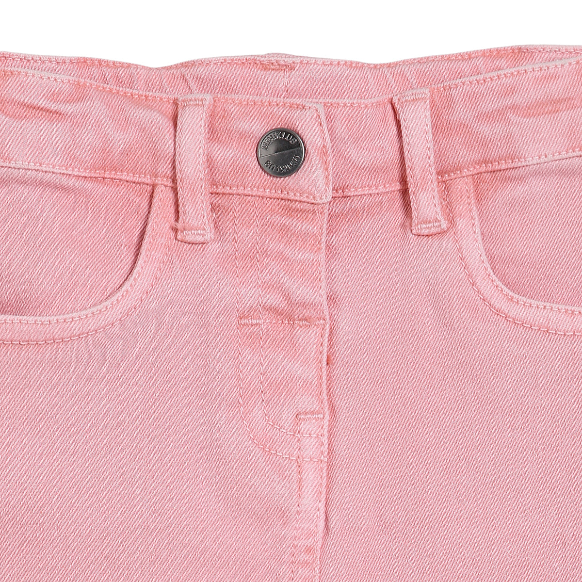 Baby Girls Solid Denim Pant, Pink