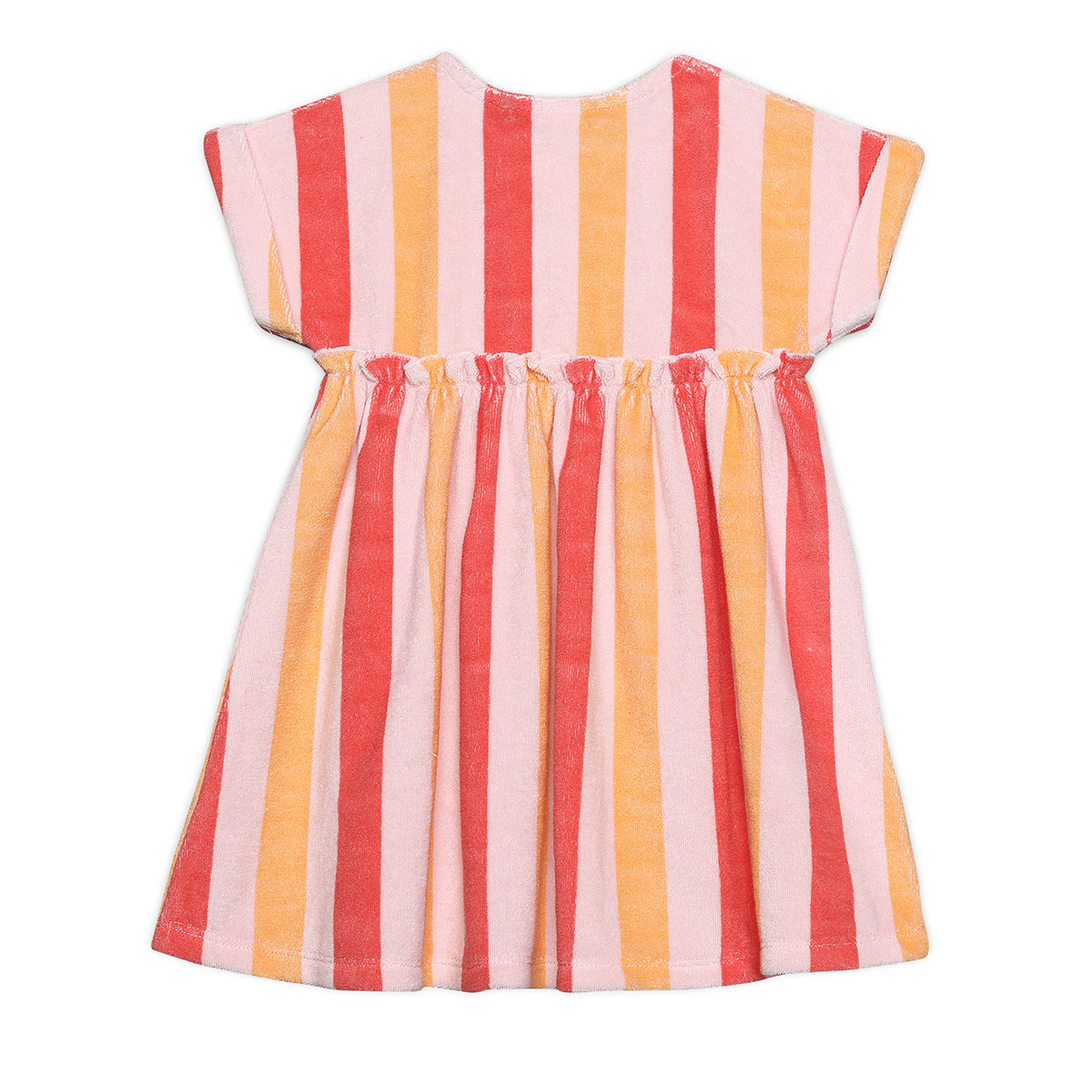 Baby Girls Multicolour Striped Button Front Dress
