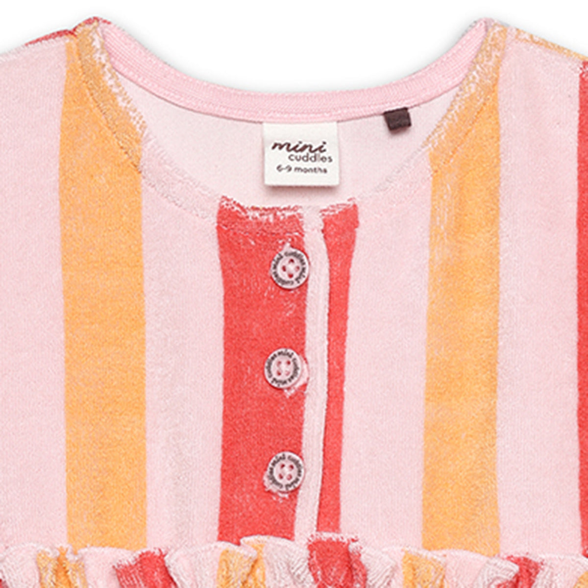 Baby Girls Multicolour Striped Button Front Dress