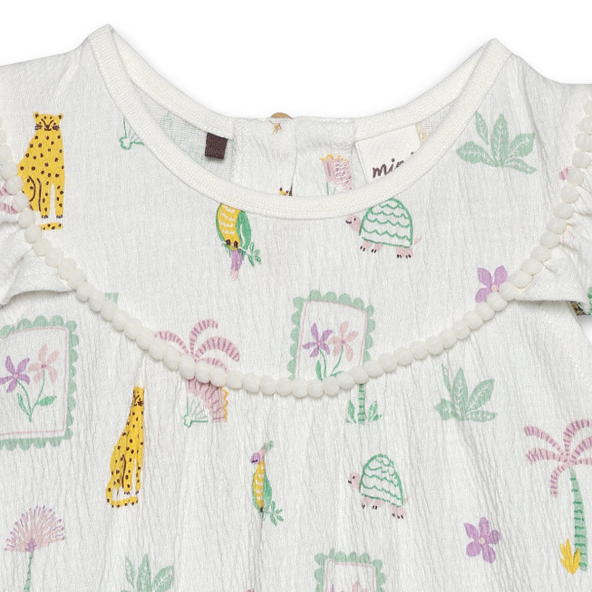 Baby Girls All-Over Jungle Print Dress, White