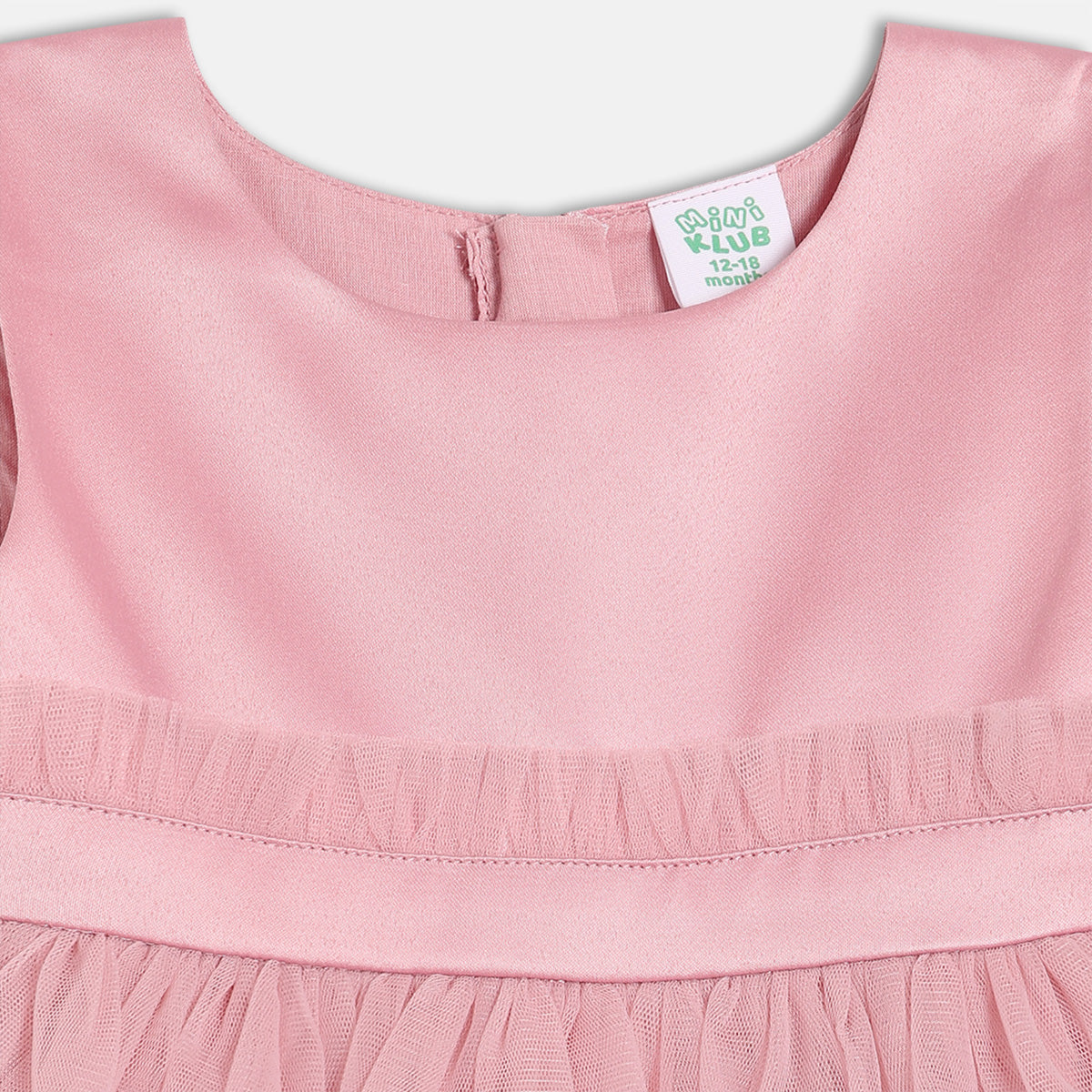 Baby Girls Solid Layered Tulle Party Dress, Pink