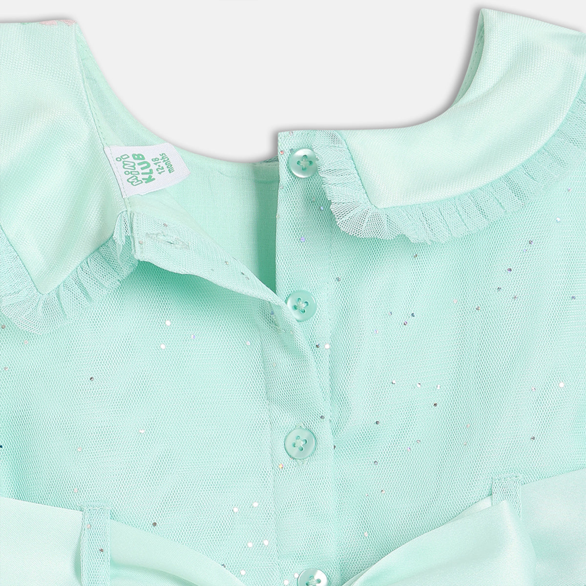 Baby Girls Embroidered Party Dress, Green