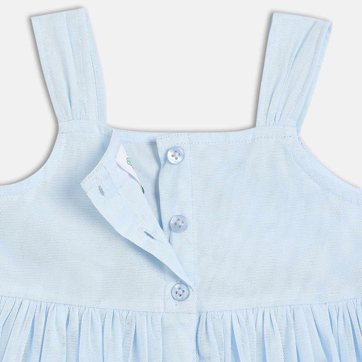 Baby Girls Floral Applique Party Dress, Blue