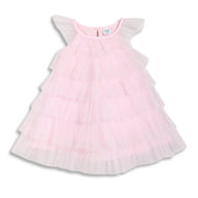 Baby Girls Shimmer Mesh Layered Dress, Light Pink