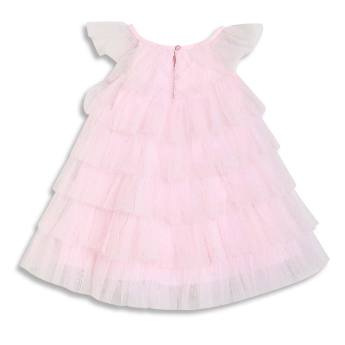 Baby Girls Shimmer Mesh Layered Dress, Light Pink