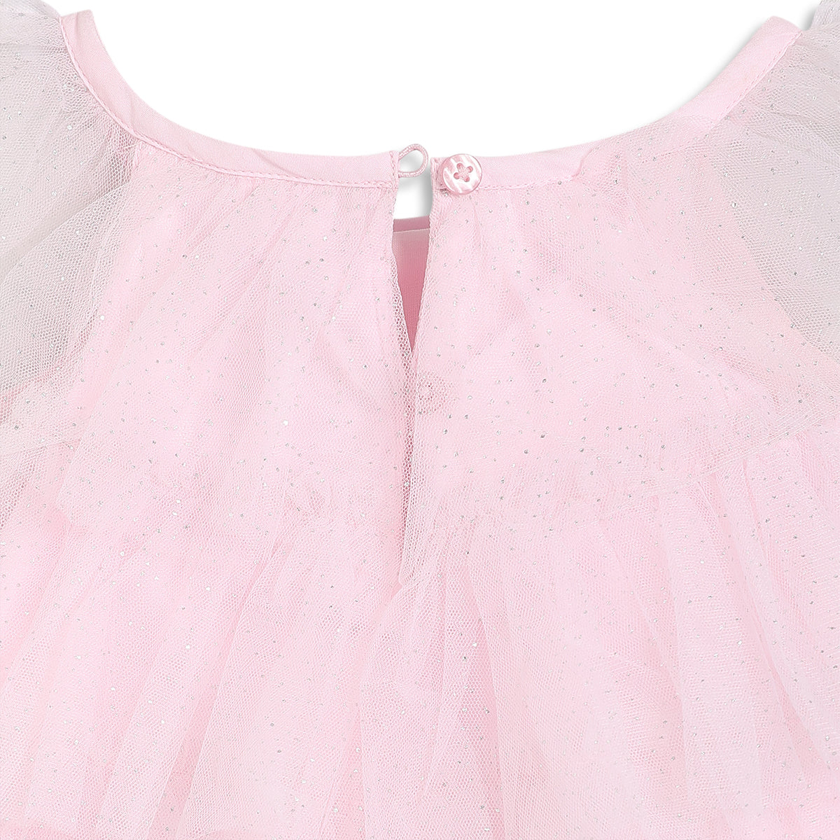 Baby Girls Shimmer Mesh Layered Dress, Light Pink