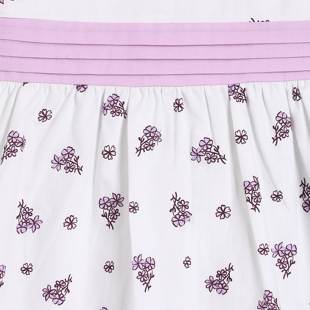 Baby Girls Floral Printed Dress with Matching Headband, White