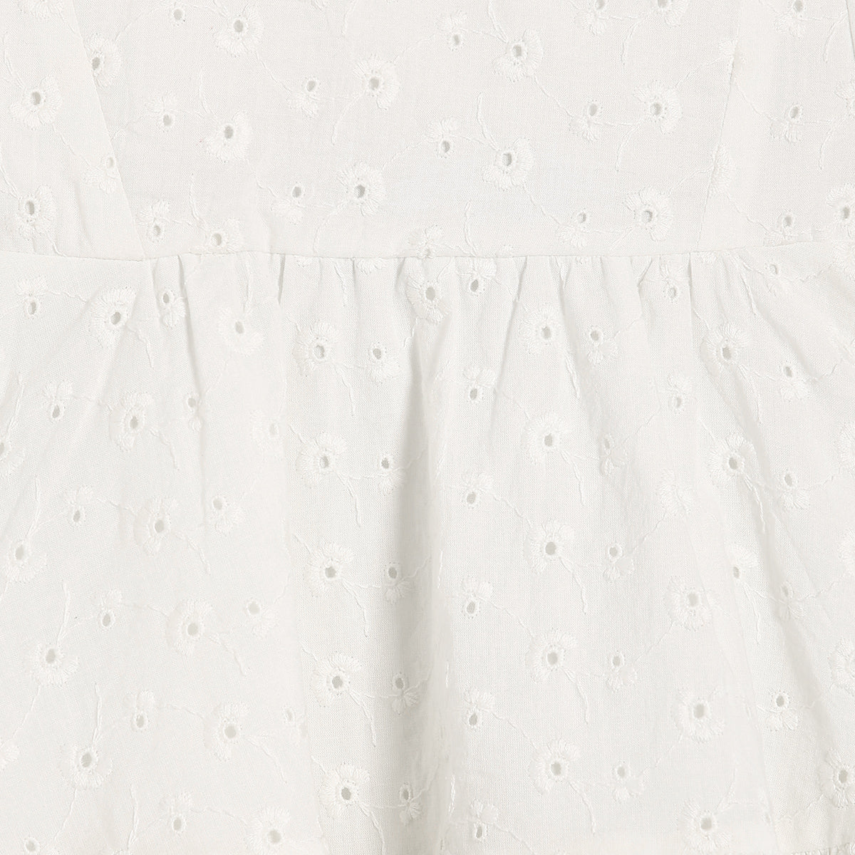 Baby Girls Embroidered Tiered Dress , White