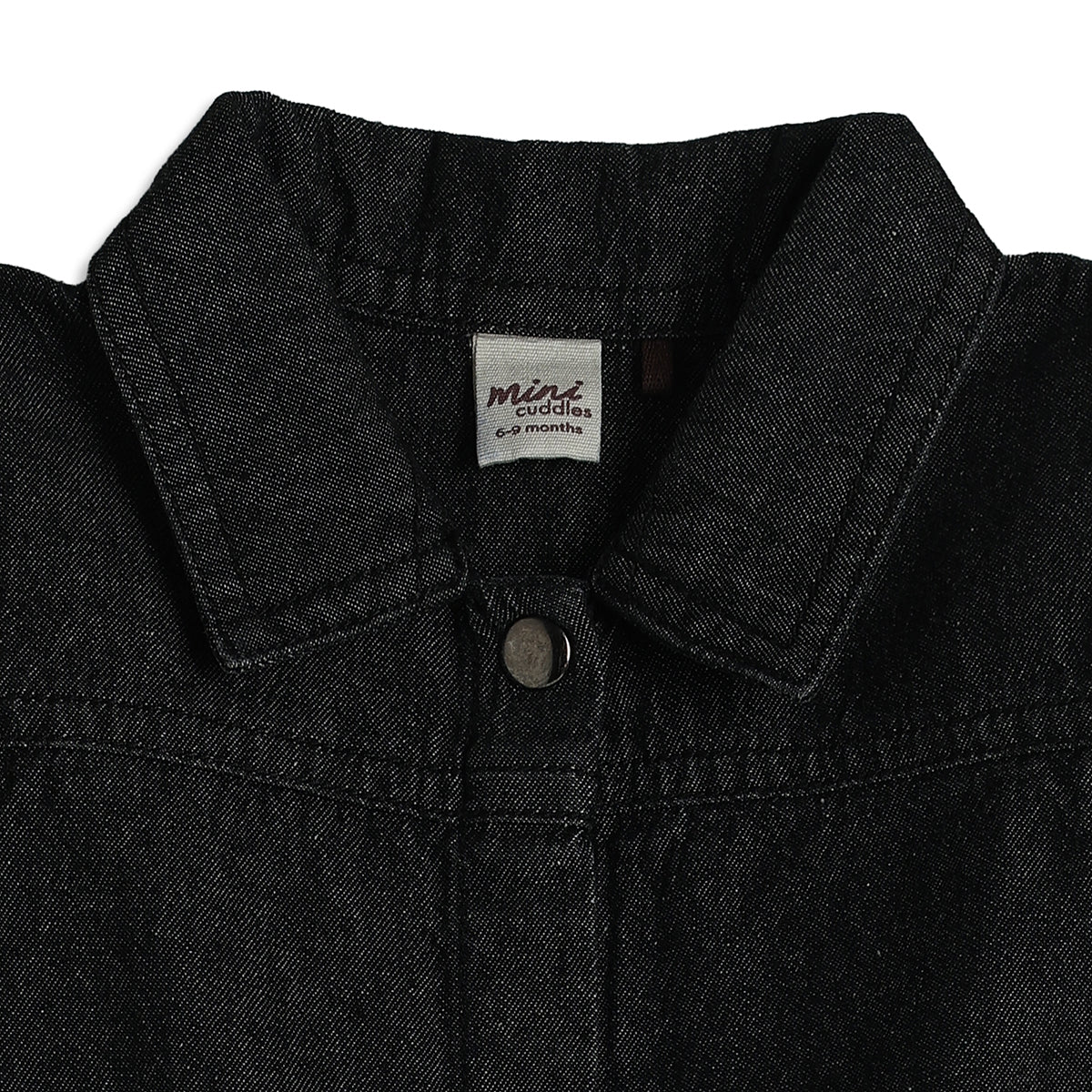 Baby Girls Solid Denim Dress, Black