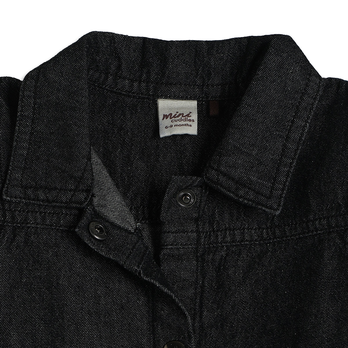 Baby Girls Solid Denim Dress, Black