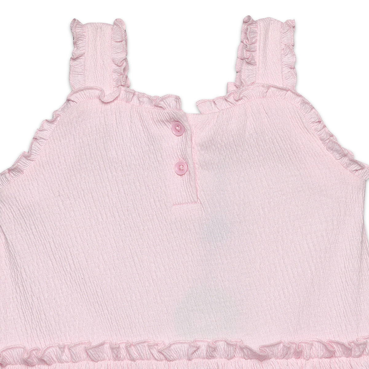 Baby Girls Solid Tiered Dress with Ruffle Straps, Pink