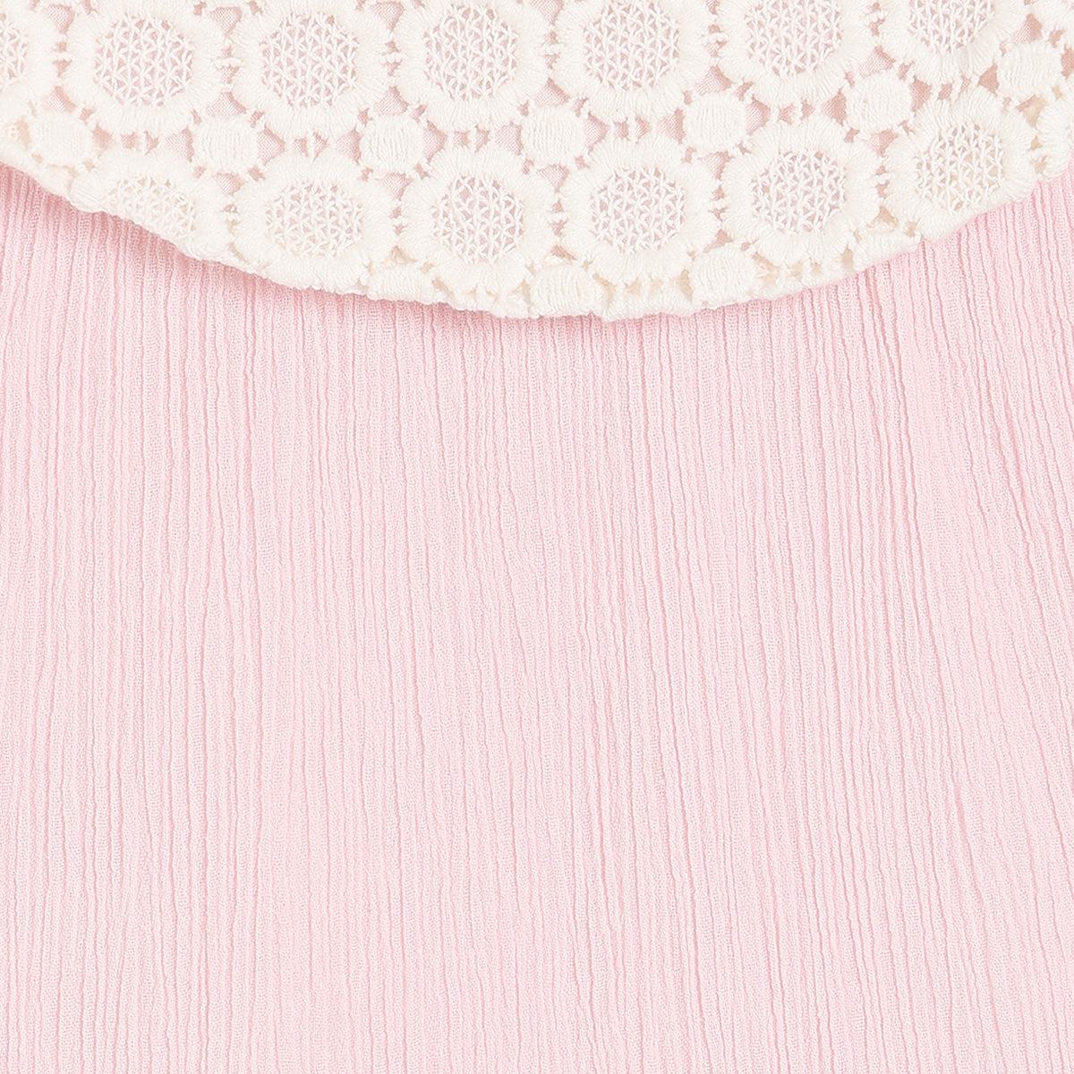 Baby Girls Lace Collar Embroidered Dress, Pink