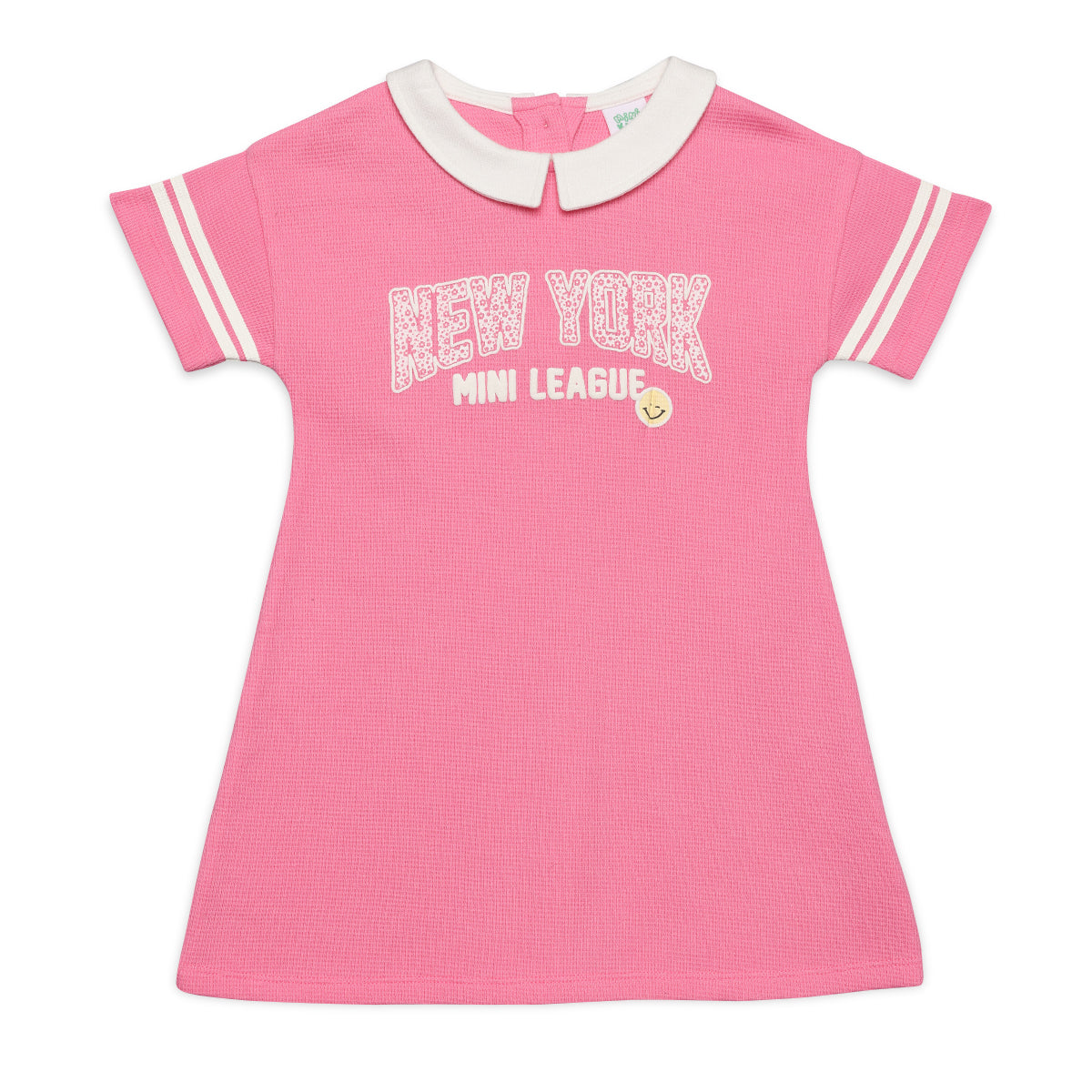 Baby Girls Graphic Polo Collar Dress, Pink