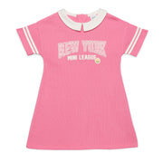 Baby Girls Graphic Polo Collar Dress, Pink