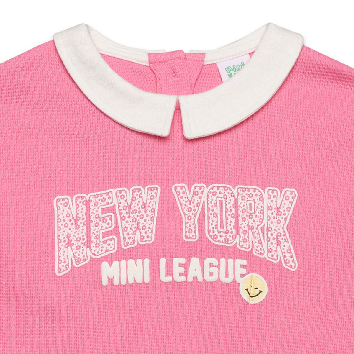 Baby Girls Graphic Polo Collar Dress, Pink