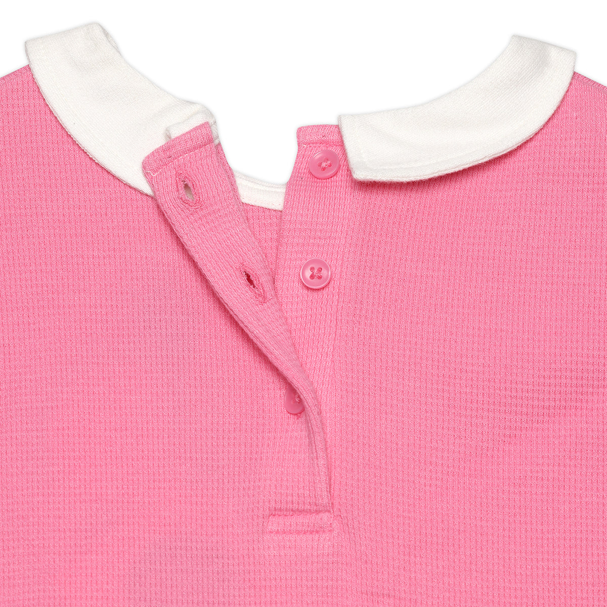 Baby Girls Graphic Polo Collar Dress, Pink
