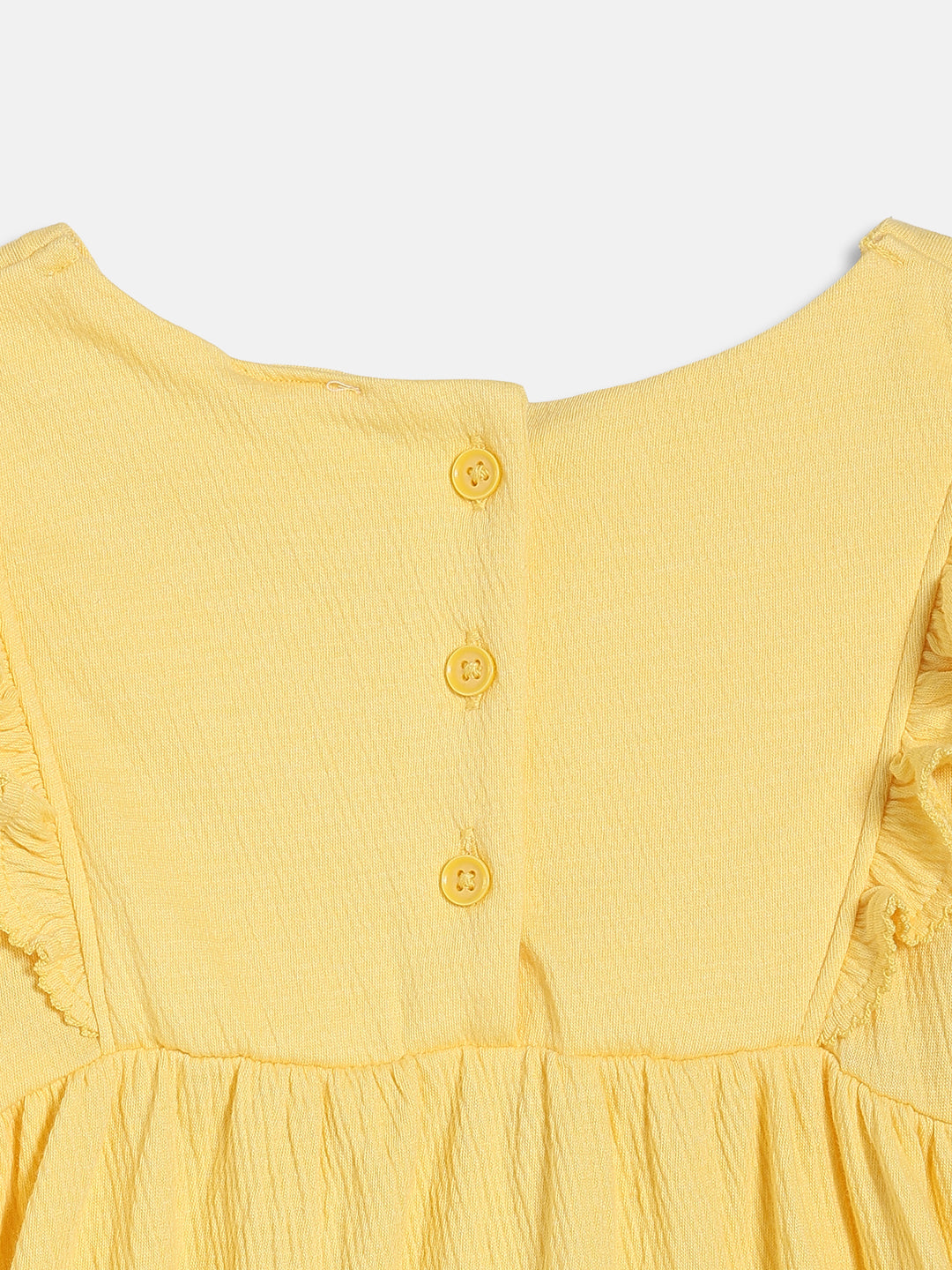 Baby Girls Embroidered Tiered Dress, Yellow