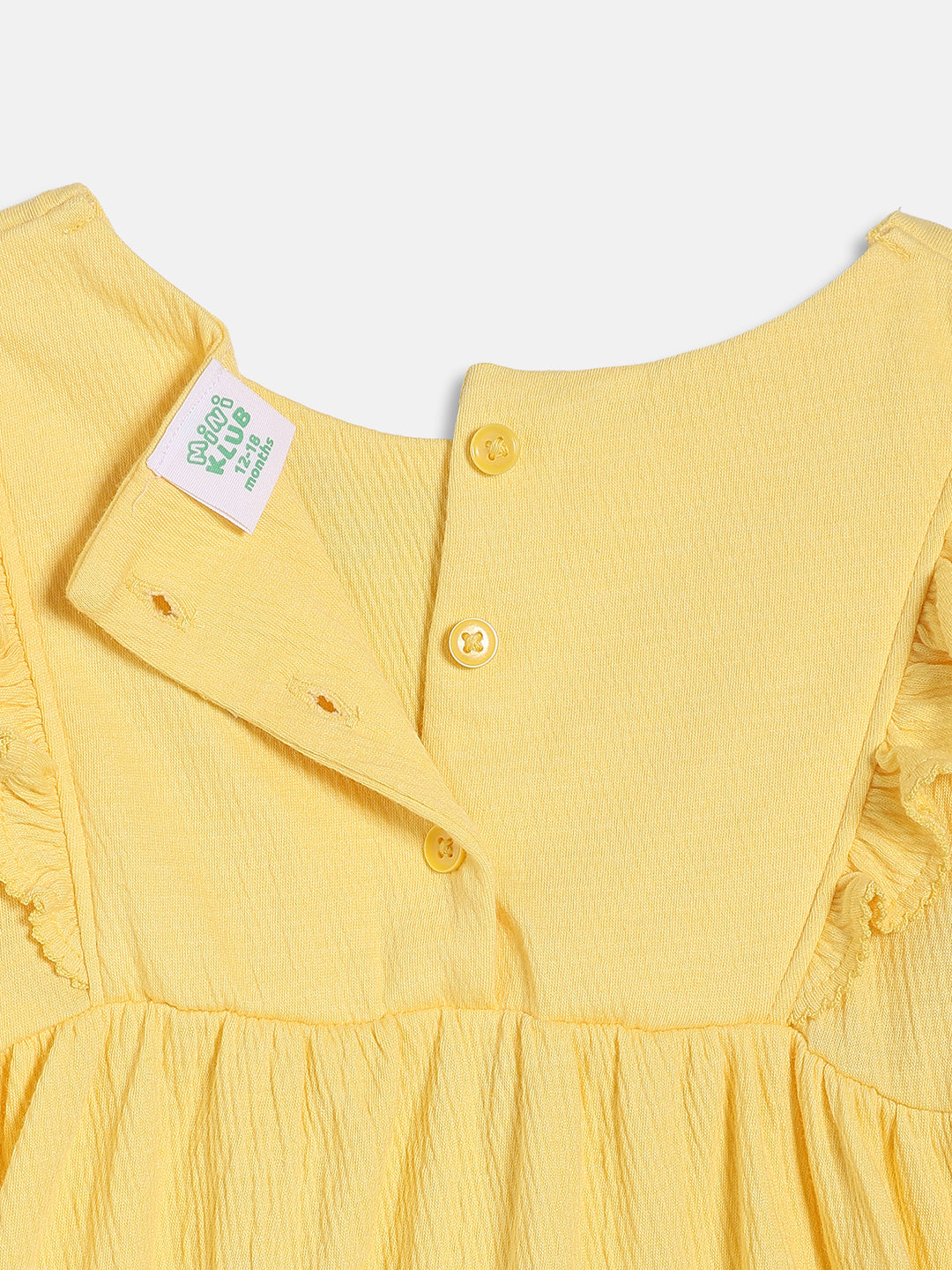 Baby Girls Embroidered Tiered Dress, Yellow