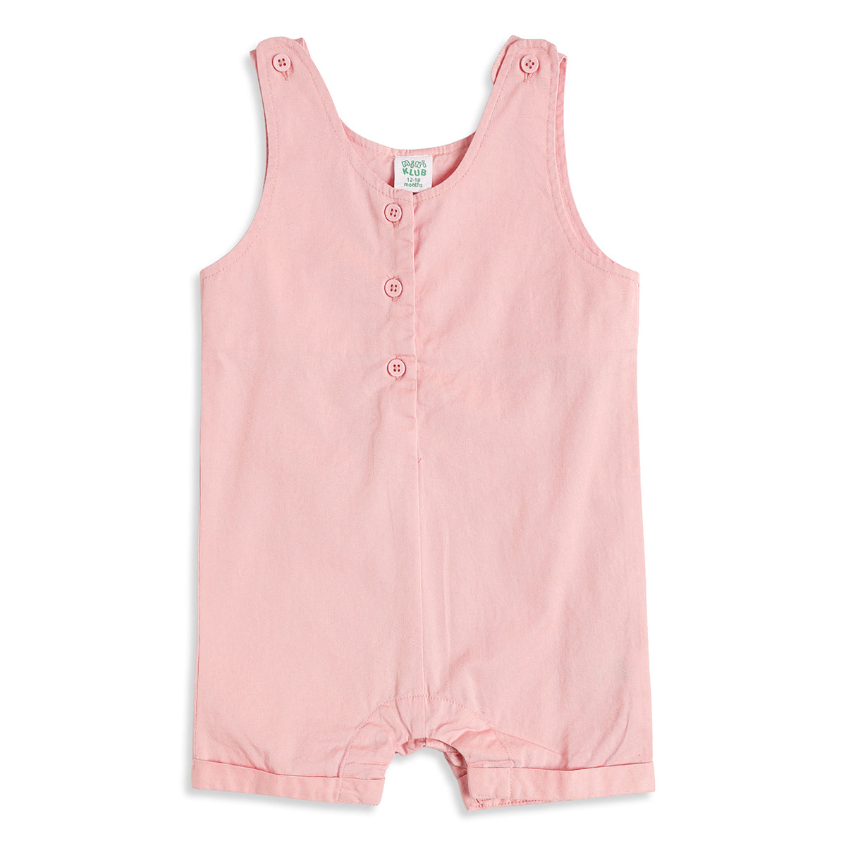 Baby Girls Pink Dungaree Romper with White Flutter Sleeve T-Shirt Casual Outfit Set