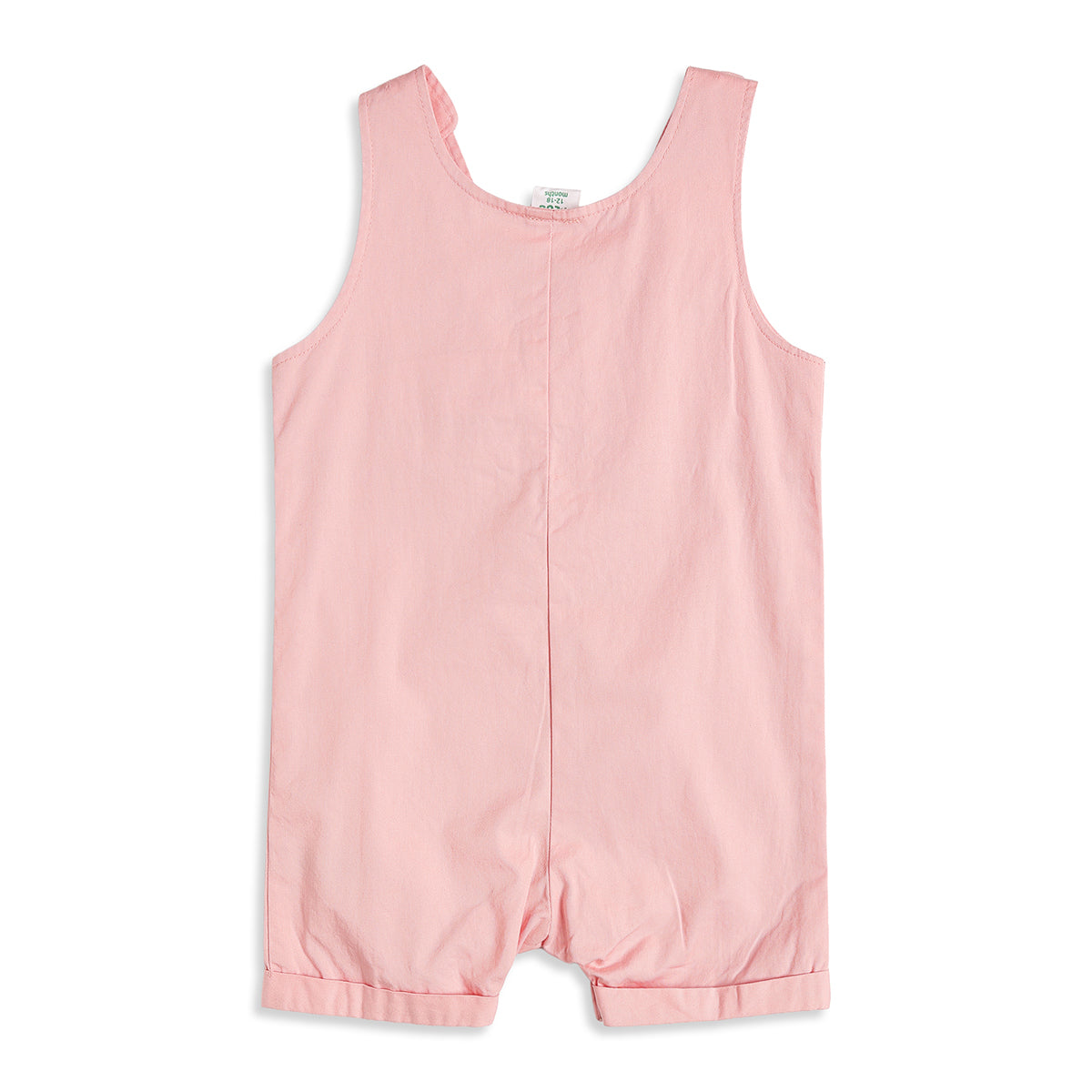 Baby Girls Pink Dungaree Romper with White Flutter Sleeve T-Shirt Casual Outfit Set